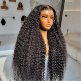 AMZHAIR Raw Vietnamese Hair Curly Wave Natural Black Color 13x6 Lace Wigs Human Hair 13x4 HD Full Lace Frontal Wigs 4x4 Lace Closure Wigs Glueless for Women