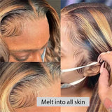 AMZHAIR Raw Vietnamese Hair Highlight Color Bone Straight 4x4 Lace Closure Wigs Human Hair 4/27# Colored 13x4 13x6 Hd Transparent Lace Frontal Wigs for Black Women