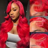 AMZHAIR Raw Vietnamese Hair Red Color Body Wave Body Wave Wigs 100% Human Hair 13x6 Hd Lace Frontal Wig Glueless 13x4 Lace Frontal Wigs for Black Woman