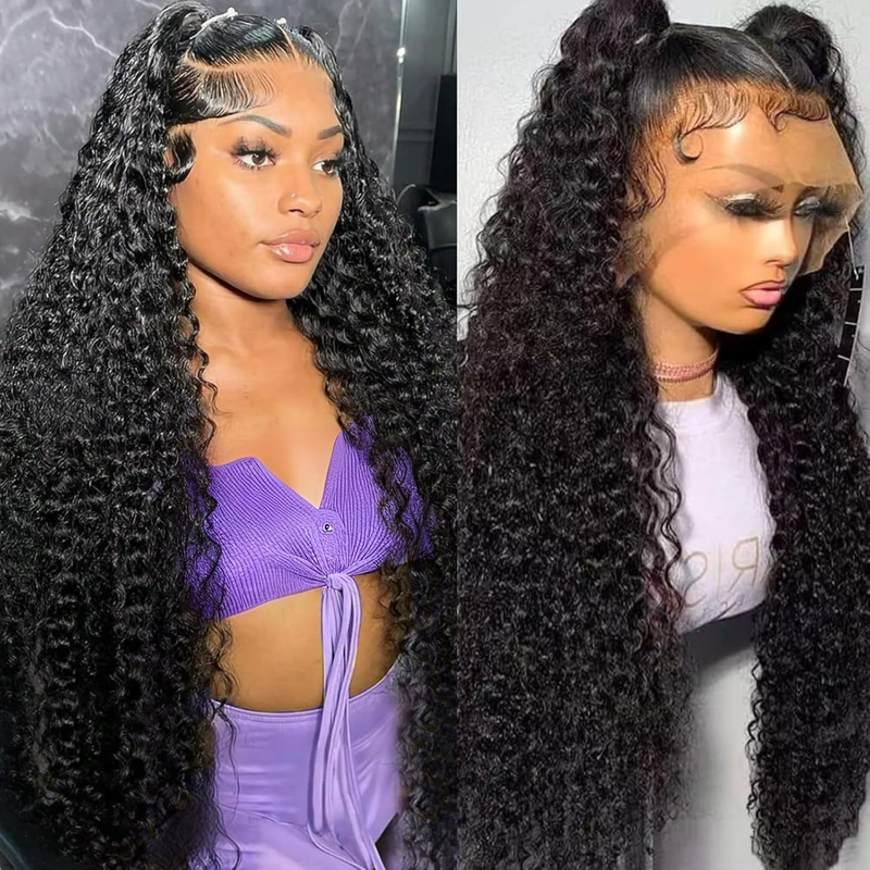 AMZHAIR Wholesale Raw Brazilian Hair Kinky Curly Natural Black Color 13x6 Lace Wigs Human Hair 13x4 HD Full Lace Frontal Wigs 4x4 Lace Closure Wigs Glueless for Women