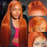 AMZHAIR Wholesale Raw Brazilian Hair Orange Color Human Hair Wigs 13x4 13x6 Lace Frontal 100% Human Hair Glueless Wigs for Black Women