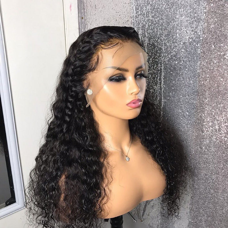 Water Wave Virgin Human Hair HD Lace Front Wig Pre Plucked With Baby Hair For Black Women