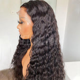 Deep Wave 13x4 HD Transparent Lace Front Human Hair Wigs Pre Plucked For Black Women