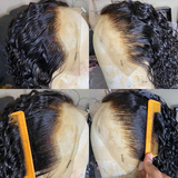 Water Wave Real Human Hair 180% Density HD 13X4 Lace Front Wig Pre Plucked For Black Women