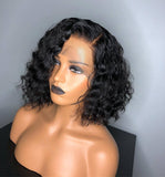 180% Density Pre Plucked Deep Wave Bob Human Hair Wig Glueless HD Lace Front Wig For Black Women