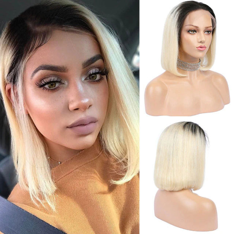 Wine Red 99J Short Bob Lace Front Wig Pink Blonde Red Purple Blue Color Lace Frontal Wig Pre Plucked