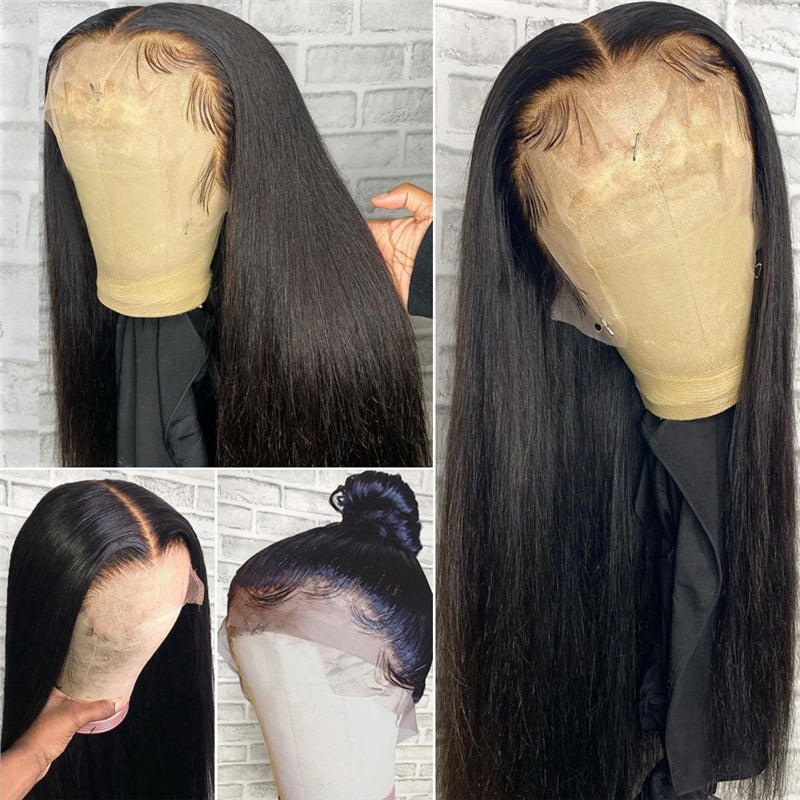 Pre Plucked Straight 360 Lace Wig Glueless HD Transparent Lace 180% Density