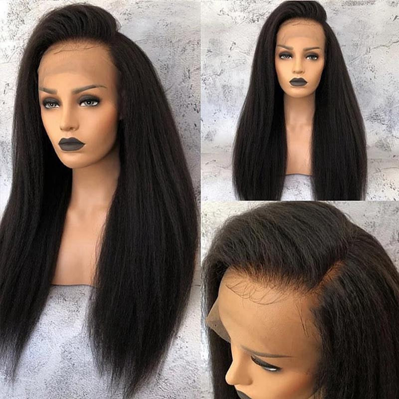 Yaki Kinky Straight 360 Lace Wig Pre Pluckec HD Lace Transparent 180% Density