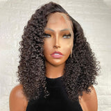 High Quality Afro Curly Wave Short BOB Wig HD Transparent Lace Front Wig Human Hair