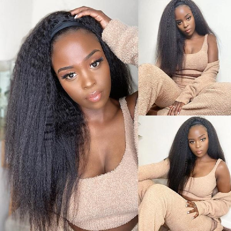 Yaki Kinky Straight Headband Wig Affordable High Quality Full Ends In Stock