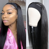 High Density Headband Wig Straight Virgin Human Hair Headband Wigs For Black Women