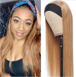 Honey Blonde 27# Pre Colored Human Hair Headband Wigs Factory Wholesale