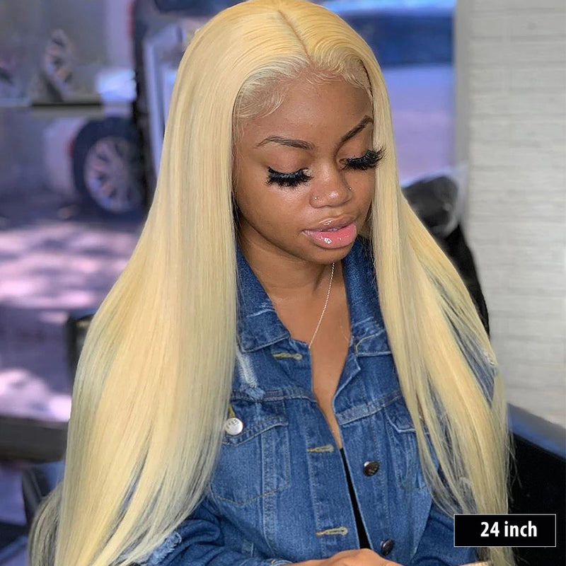 High Quality 613 Blonde Lace Front Wig Straight Best Human Virgin Hair