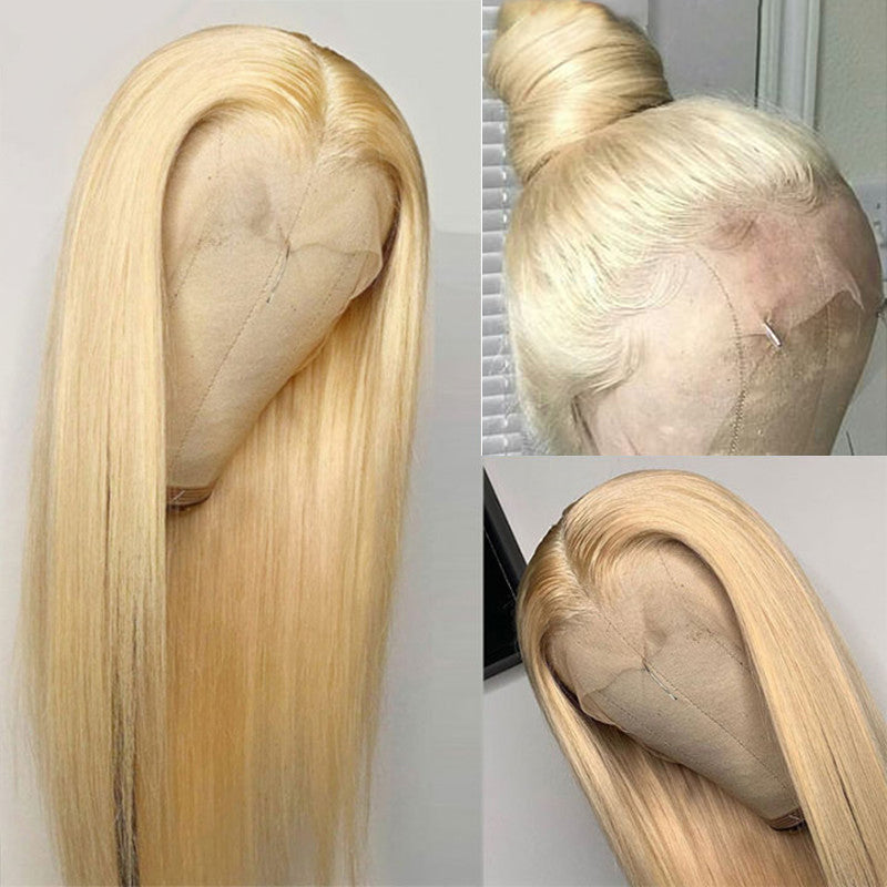 High Quality 613 Blonde Lace Front Wig Straight Best Human Virgin Hair