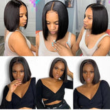 High Quality 180% Density Straight Short Bob Wig HD Lace Front Wig Pre Plucked