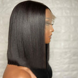 High Quality Pre Plucked Straight Bob HD Lace Frontal Wig 180% Density