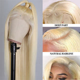 High Density Pre Plucked Body Wave 613 Blonde Lace Frontal Wig