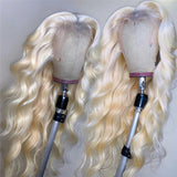 High Density Pre Plucked Body Wave 613 Blonde Lace Frontal Wig