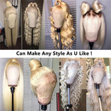 High Density Pre Plucked Body Wave 613 Blonde Lace Frontal Wig