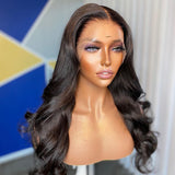 Glueless 180% Density HD Transparent Lace Frontal Wig Body Wave Human Hair Lace Wig Pre Plucked