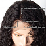 13x4 HD Transparent Deep Wave Lace Front Human Hair Wigs Pre Plucked For Black Women