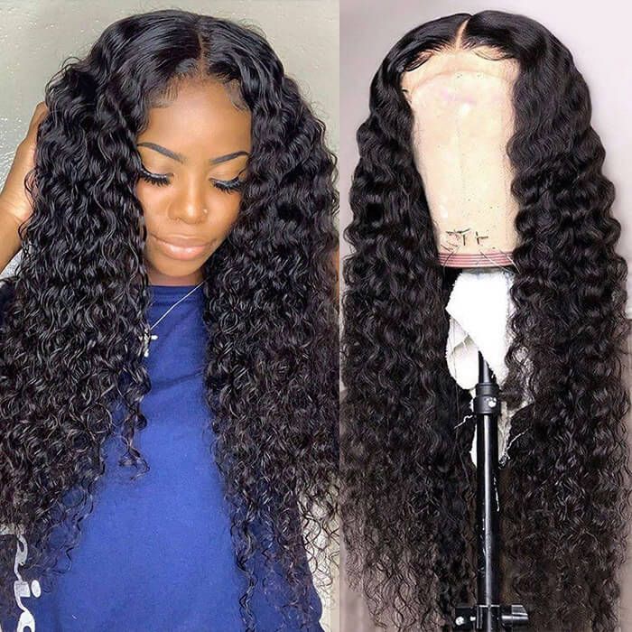Skin Melt HD Lace Front Wigs For Black Women 180% Density Deep Wave Human Hair Wigs