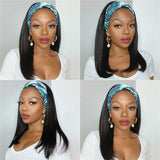 180% Density High Density Headband Wig Straight Virgin Human Hair Headband Wigs For Black Women