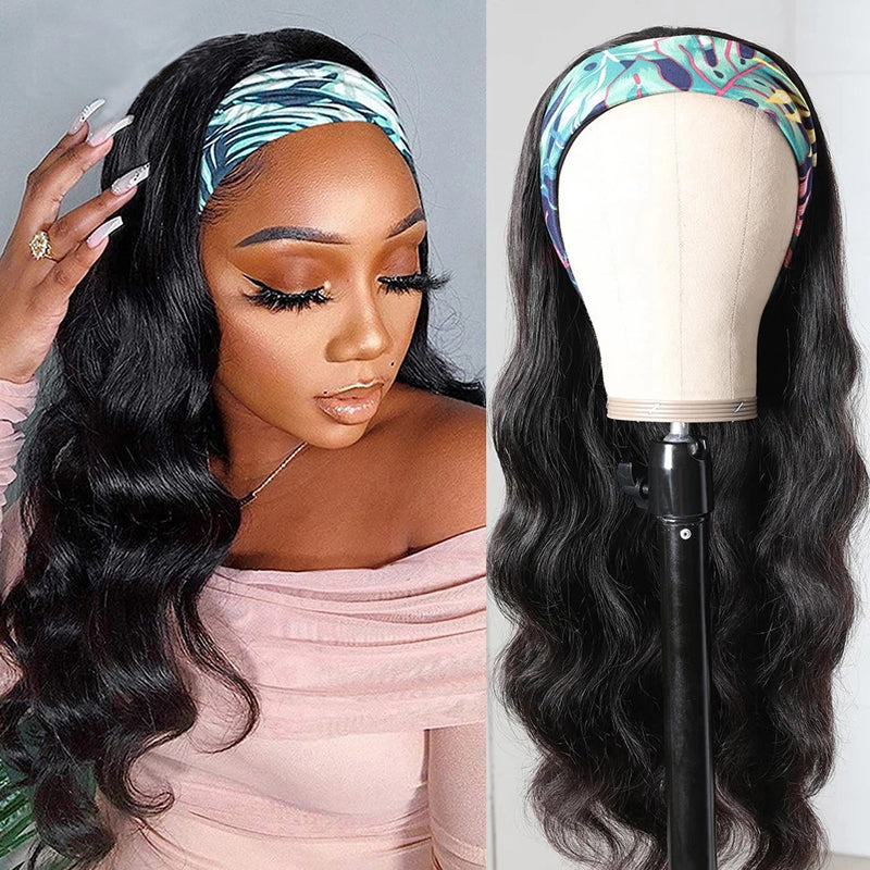 Affordable Body Wave Headband Wig 180% Density High Quality 100% Human Hair Wig